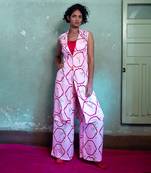 Salty pink satin kurta set