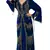 Navy blue color full sleeves Handmade Moroccan Kaftan with Sun-proof hijab