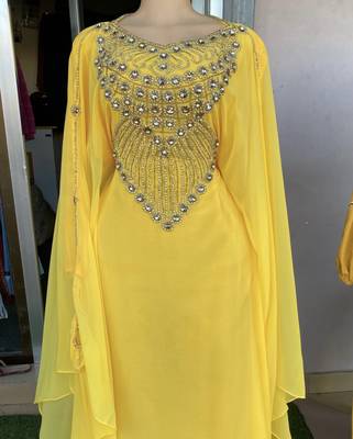 SALE New Handcrafted Zari Stone Bedded work Stitched Kaftan Party Wedding Dresses MS 321 2
