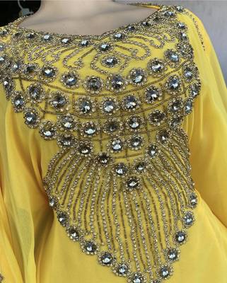 SALE New Handcrafted Zari Stone Bedded work Stitched Kaftan Party Wedding Dresses MS 321 3