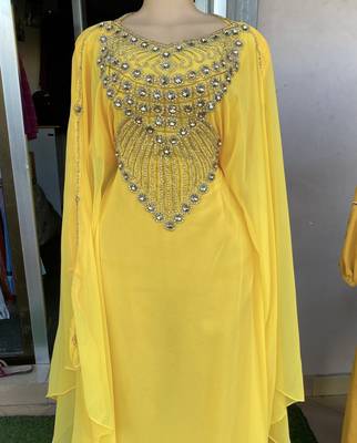 SALE New Handcrafted Zari Stone Bedded work Stitched Kaftan Party Wedding Dresses MS 321 1
