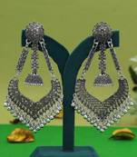 Silver color oxidised earrings