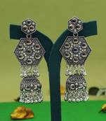 Silver color oxidised earrings