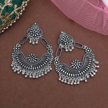 Silver color oxidised earrings 1
