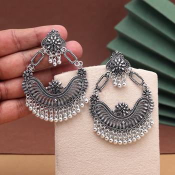 Silver color oxidised earrings 2