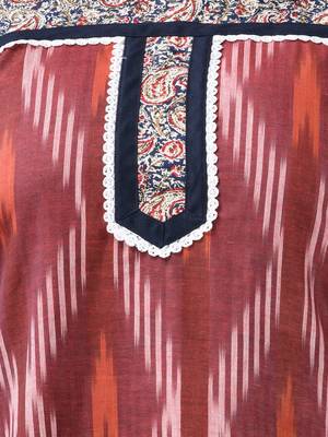 Brown cotton printed stright kurta set 4