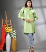 Light green solid rayon pathani kurta