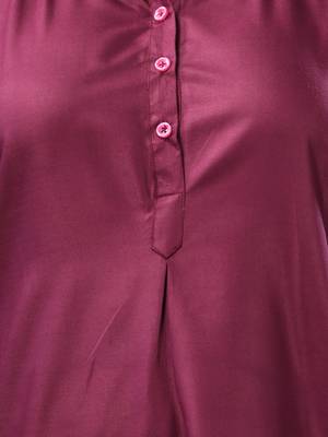Magenta solid rayon pathani kurta 5