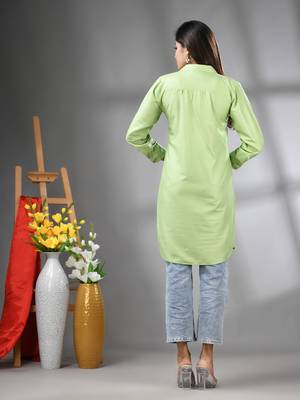 Light green solid rayon pathani kurta 3