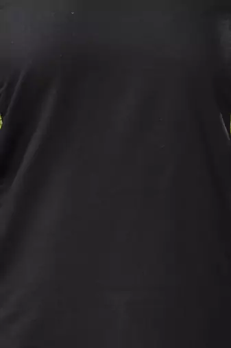 Black solid cotton a-line kurta