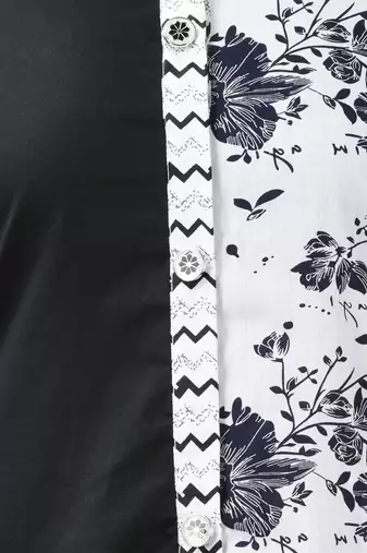 Black and white cotton a-line kurta