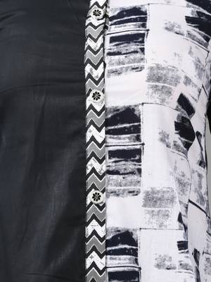 Black and white cotton a-line kurta 5