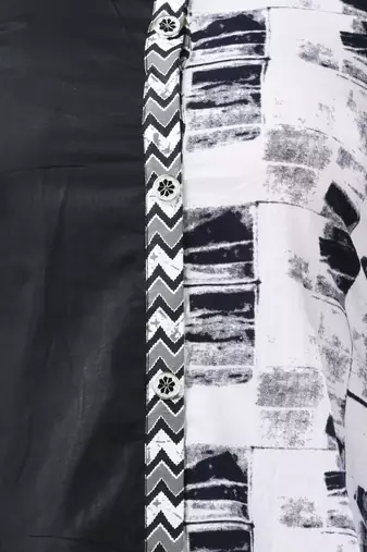 Black and white cotton a-line kurta