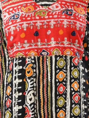 Black rayon printed a-line kurta with sequence work 5