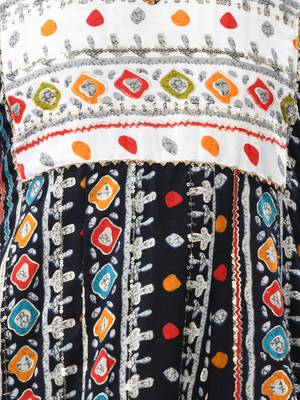 Black rayon printed a-line kurta with sequence work 5
