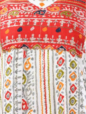 White rayon printed a-line kurta with sequence work 5