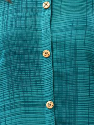 Turquoise rayon solid a-line kurta 5