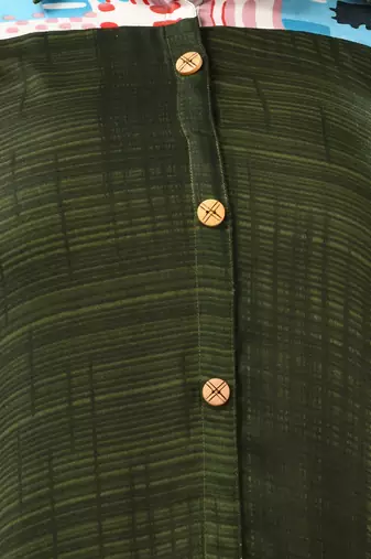 Moss green rayon solid a-line kurta
