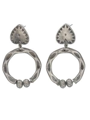 Oxidised silver-plated loop designer earrings for women 2