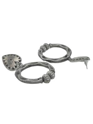 Oxidised silver-plated loop designer earrings for women 3