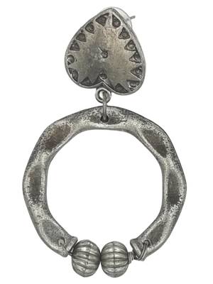 Oxidised silver-plated loop designer earrings for women 4