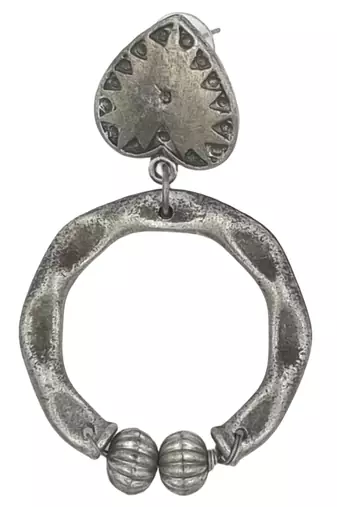 Oxidised silver-plated loop designer earrings for women