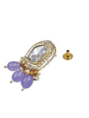 Purple drop gold-plated stud earrings for women 4