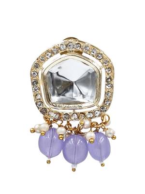 Purple drop gold-plated stud earrings for women 5