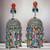 Oxidised silver-toned beaded dome shaped jhumkas earrings