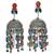 Oxidised silver-toned beaded dome shaped jhumkas earrings