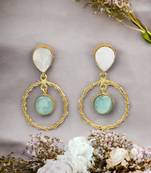 Gold-plated & mint contemporary party wear earrings
