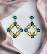 Silver-plated multicolor contemporary oxidised indo-westrn earrings