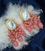 Pink cluster beaded ethnic drop earring for women er 110 pk 160