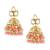 Pink stone & cluster beads & pearl drops ethnic jhumki earring for women er 111 mlt 240