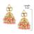 Pink stone & cluster beads & pearl drops ethnic jhumki earring for women er 111 mlt 240