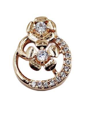 Rose gold plated designer cz stone stud earrings for women 2