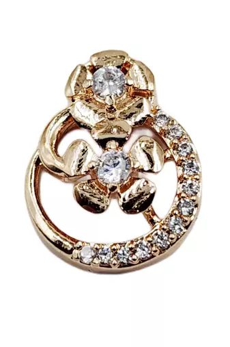 Rose gold plated designer cz stone stud earrings for women