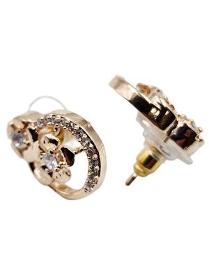Rose gold plated designer cz stone stud earrings for women 3