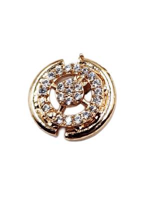 Rose gold plated designer round cz stone stud earrings for women 3