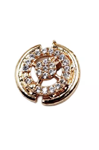 Rose gold plated designer round cz stone stud earrings for women