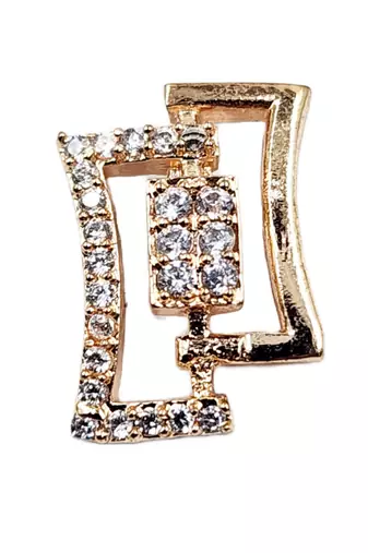 Designer designer party wear rose gold plated cz stone studded earring for women
