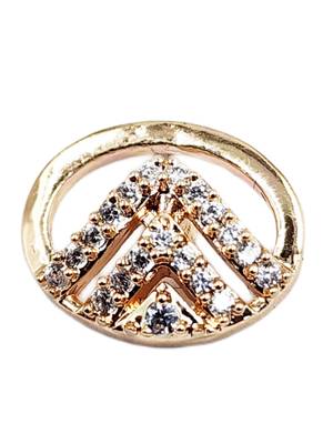 Contemporary oval shape rose gold plated cz stone studed earrings for women 3