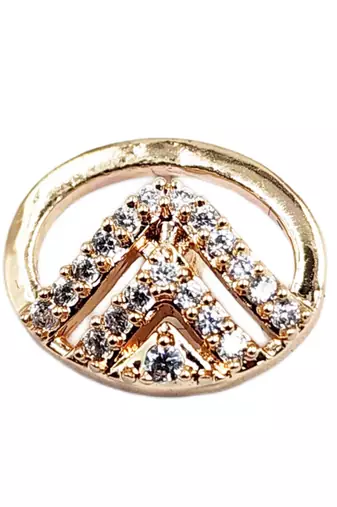 Contemporary oval shape rose gold plated cz stone studed earrings for women