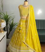 Beautiful Faux Georgette Fabric Heavy Embroidery work Lehenga Choli