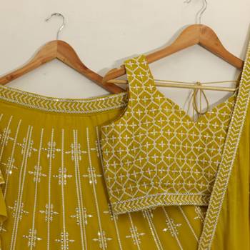 Beautiful Faux Georgette Fabric Heavy Embroidery work Lehenga Choli 4