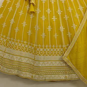 Beautiful Faux Georgette Fabric Heavy Embroidery work Lehenga Choli 5