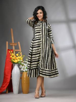 Black rayon midi dress with sequence work 1