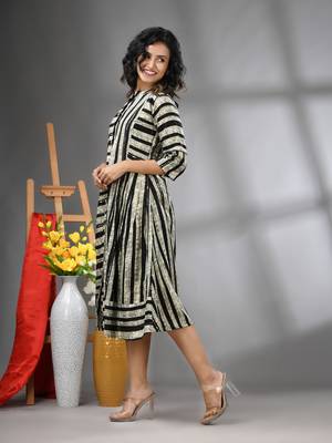 Black rayon midi dress with sequence work 2