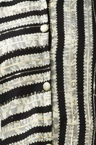 Black rayon midi dress with sequence work