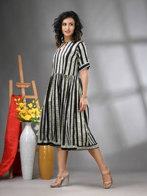 Black rayon midi dress with sequence work 2